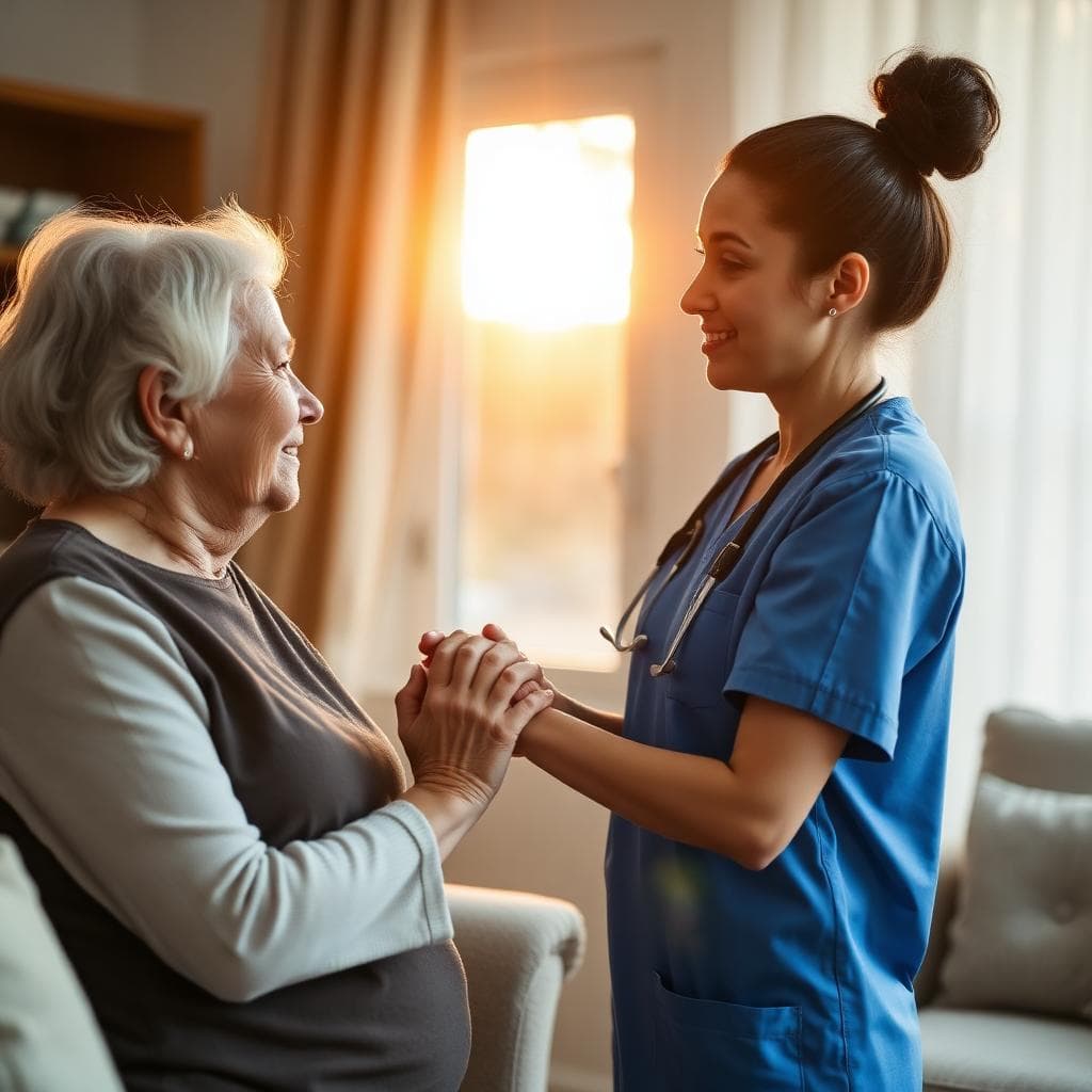 Caring healthcare professional